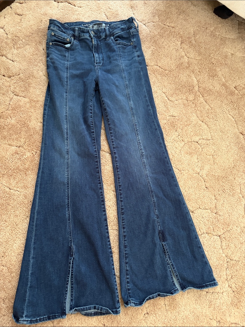 American Eagle Outfitters Indigo Panel Flare Jeans
